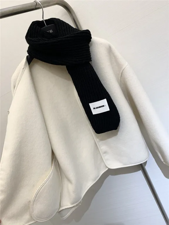 Jil sander scarf wool coat